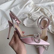 MACH & MACH 110 Pink Crystal-Embellished Satin Pumps - 4