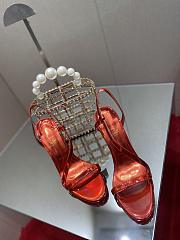 Christian Louboutin  Red Rosalie 100 mm Sandals - Patent calf Psychic - Loubi  - 4