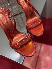 Christian Louboutin  Red Rosalie 100 mm Sandals - Patent calf Psychic - Loubi  - 2