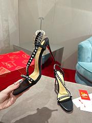 Christian Louboutin So Me 100 mm Sandals - Leather and spikes - Black - 6