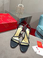 Christian Louboutin So Me 100 mm Sandals - Leather and spikes - Black - 3