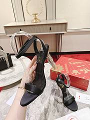 Christian Louboutin Lipstrass Queen 100 mm Sandals - Crepe satin and strass - Black - 2