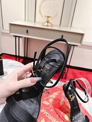 Christian Louboutin Lipstrass Queen 100 mm Sandals - Crepe satin and strass - Black - 5