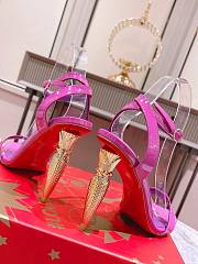 Christian Louboutin Lipqueen 100 mm Sandals - Patent calf - Pink - 5