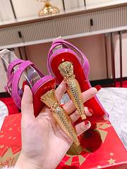 Christian Louboutin Lipqueen 100 mm Sandals - Patent calf - Pink - 6