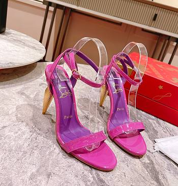 Christian Louboutin Lipqueen 100 mm Sandals - Patent calf - Pink