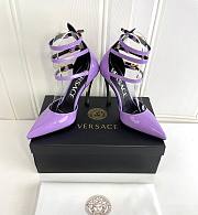 Versace Women's Purple Pin-point Leather Pumps - 1