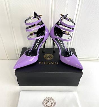 Versace Women's Purple Pin-point Leather Pumps
