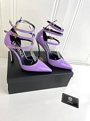 Versace Women's Purple Pin-point Leather Pumps - 2