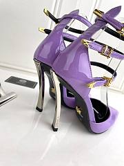 Versace Women's Purple Pin-point Leather Pumps - 4