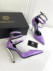 Versace Women's Purple Pin-point Leather Pumps - 6