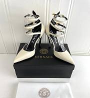 Versace Women's Cream Pin-point Leather Pumps - 1