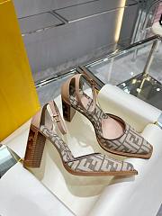 Fendi Cut Beige high-heeled FF chenille court shoes - 1