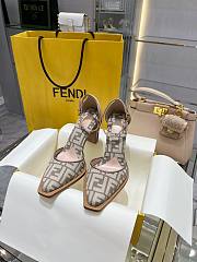 Fendi Cut Beige high-heeled FF chenille court shoes - 4