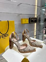 Fendi Cut Beige high-heeled FF chenille court shoes - 5