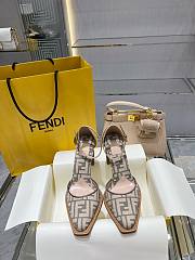 Fendi Cut Beige high-heeled FF chenille court shoes - 6