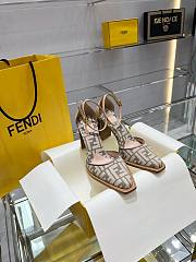 Fendi Cut Beige high-heeled FF chenille court shoes - 2