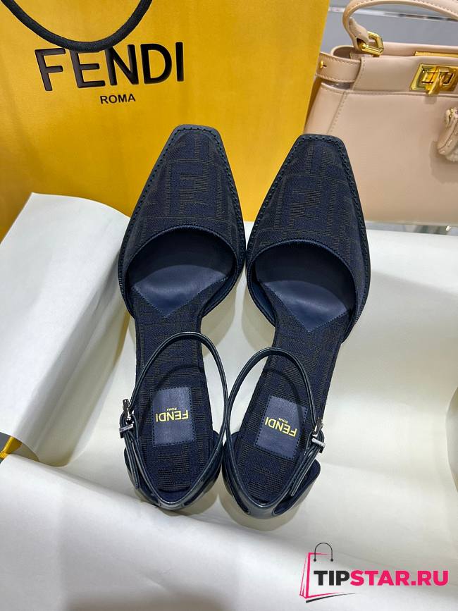 Fendi Cut Blue high-heeled FF chenille court shoes - 1