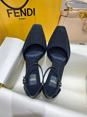 Fendi Cut Blue high-heeled FF chenille court shoes