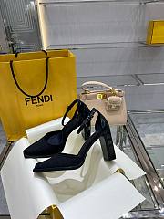 Fendi Cut Blue high-heeled FF chenille court shoes - 3