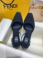 Fendi Cut Blue high-heeled FF chenille court shoes - 2