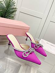 MACH & MACH Double Bow Iridescent Mules purple Pink - 4