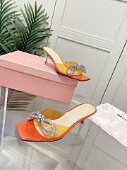 MACH & MACH Satin Double Bow Mules 95 orange - 6