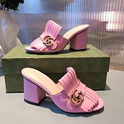Gucci Marmont GG Wild Rose Fringe Mules Sandals Heels - 6