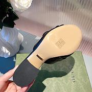 Gucci Marmont GG Wild Blue Fringe Mules Sandals Heels Black - 4