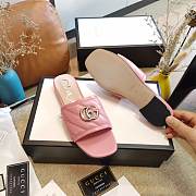 Women's GG matelassé canvas slide sandal Pink - 5
