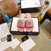 Women's GG matelassé canvas slide sandal Pink - 3