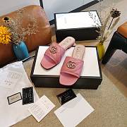Women's GG matelassé canvas slide sandal Pink - 2