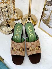 GUCCI 60mm Gg Mid Heel Platform Mules Brown - 4