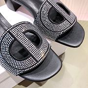 Dior Women D-Club Slide Black Suede Calfskin with Silver-Finish Strass - 2