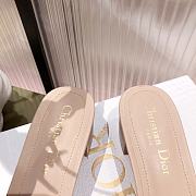 Dior Women D-Club Slide White Suede Calfskin with Silver-Finish Strass - 4
