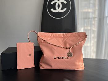 Chanel 22 Medium Handbag Pink caviar leather Size 39x42x8 cm