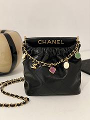 Chanel SMALL BUCKET BAG Lambskin, Resin & Gold-Tone Metal Black Size 17x16x7 cm - 1