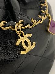 Chanel SMALL BUCKET BAG Lambskin, Resin & Gold-Tone Metal Black Size 17x16x7 cm - 5