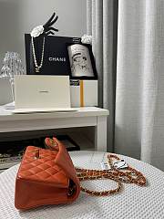 CHANEL Classic Flap Bag Orange Quilted Lambskin Leather Size 20 cm - 6