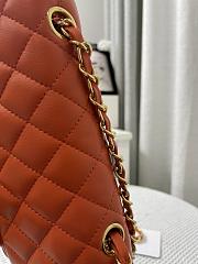 CHANEL Classic Flap Bag Orange Quilted Lambskin Leather Size 20 cm - 5