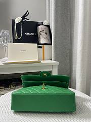 Chanel Green Quilted Lambskin Classic Single Flap Bag Gold Hardware Size 25x15x6 cm - 4