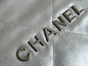 CHANEL 22 Handbag Metallic Calfskin & Silver-Tone Metal Silver Size 35x37x7 cm - 2