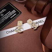 Chanel Metal Crystal CC Earrings Gold Pink - 5