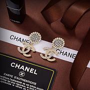 CHANEL Oversized Crystal Earrings CC logo - 3