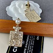 CHANEL Gold Pear Perfume Bottle Dangle Earrings - 2