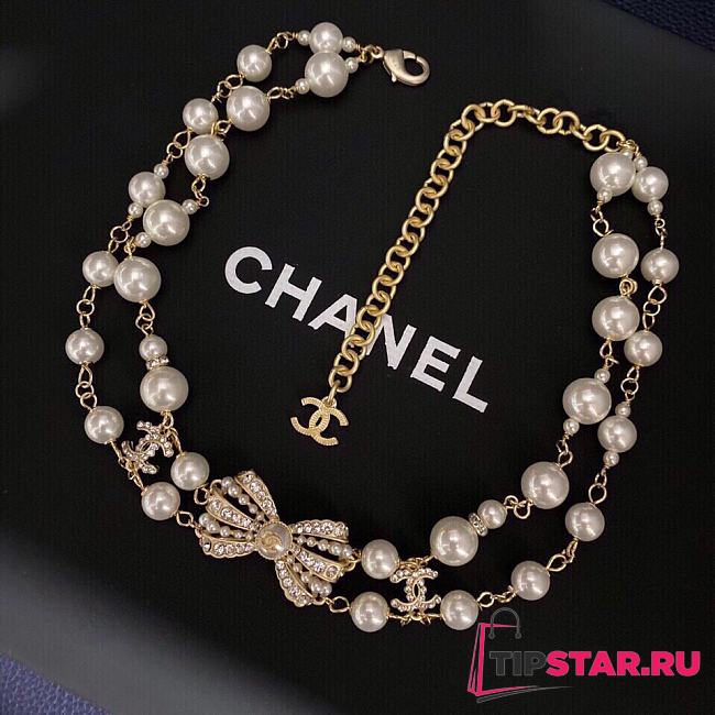  CHANEL Cruise CC Necklace Gripoix Pearl Silver Crystal - 1