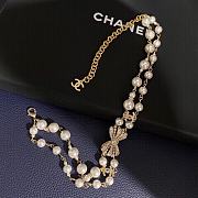  CHANEL Cruise CC Necklace Gripoix Pearl Silver Crystal - 4