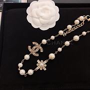 WHITE PEARL LONG NECKLACE - 5