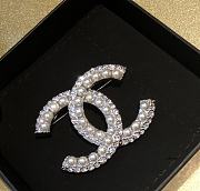 CHANEL Sliver CC Logo PIN BROOCH Pearls Crystals - 6