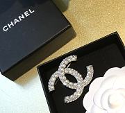CHANEL Sliver CC Logo PIN BROOCH Pearls Crystals - 4